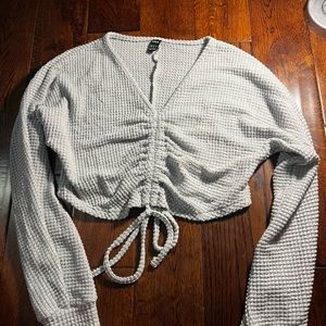 Grey knitted cropped sweater